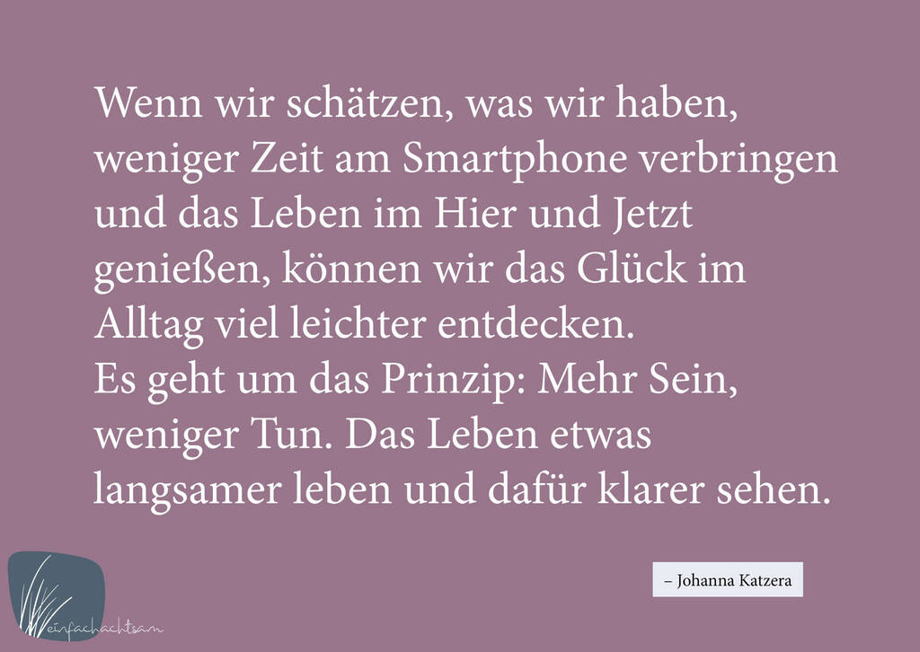 Achtsamkeitszitat Johanna Katzera